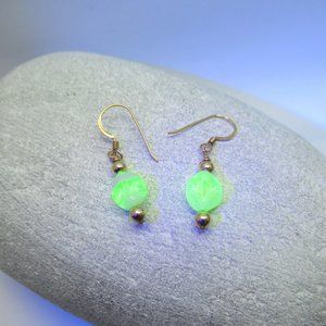 Uranium glass and 14k gold filled earrings